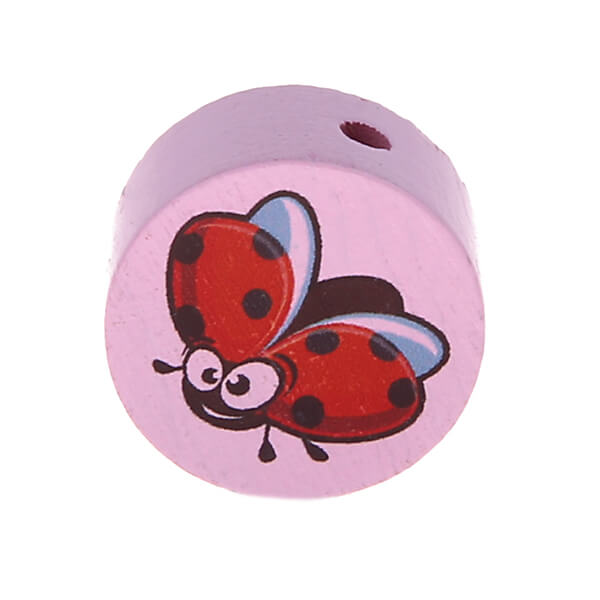 Motivperle Scheibe Marienkäfer rosa 373 auf Lager